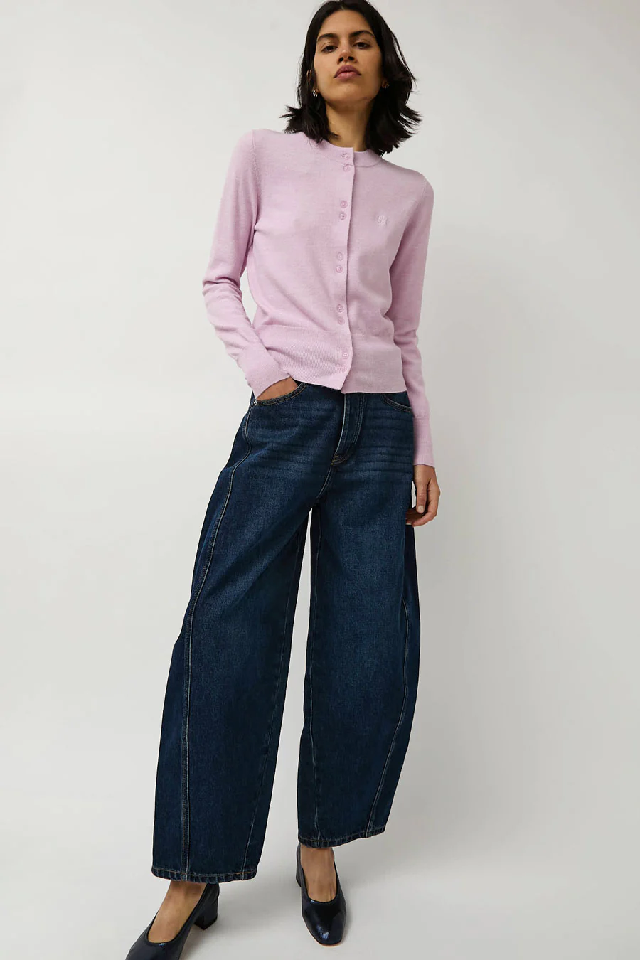 No.6 Micki Cardigan in Pale Pink - Image 6