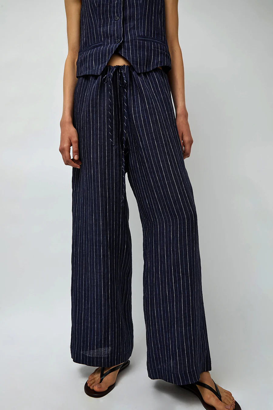 No.6 Mina Pant in Navy Pinstripe - Image 3