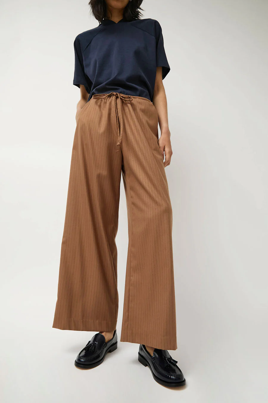 No.6 Mina Pant in Tan Pinstripe - Image 6