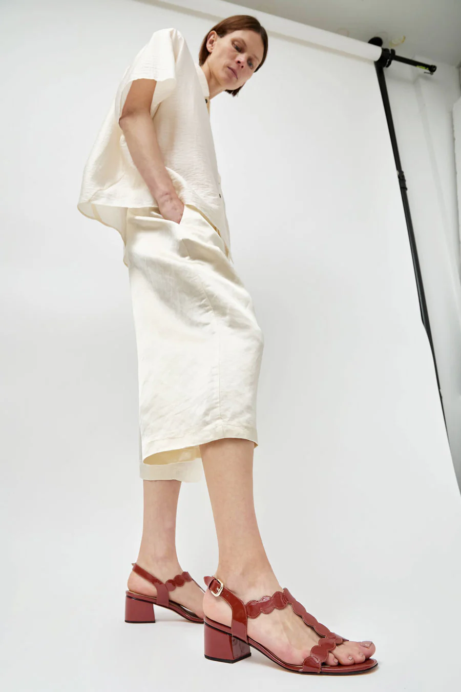 No.6 Nadira Sandal in Brick Patent - Image 4