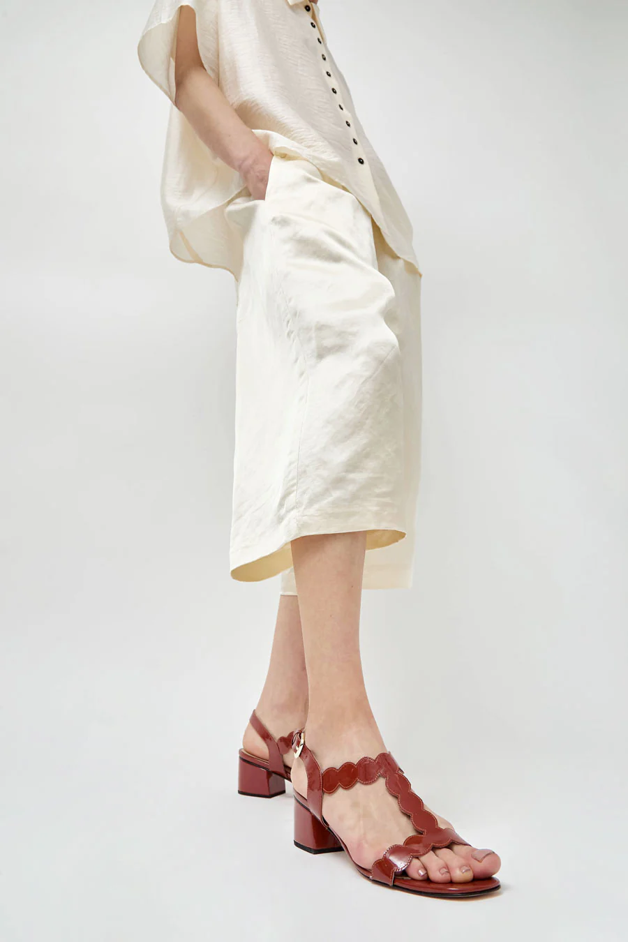 No.6 Nadira Sandal in Brick Patent - Image 5