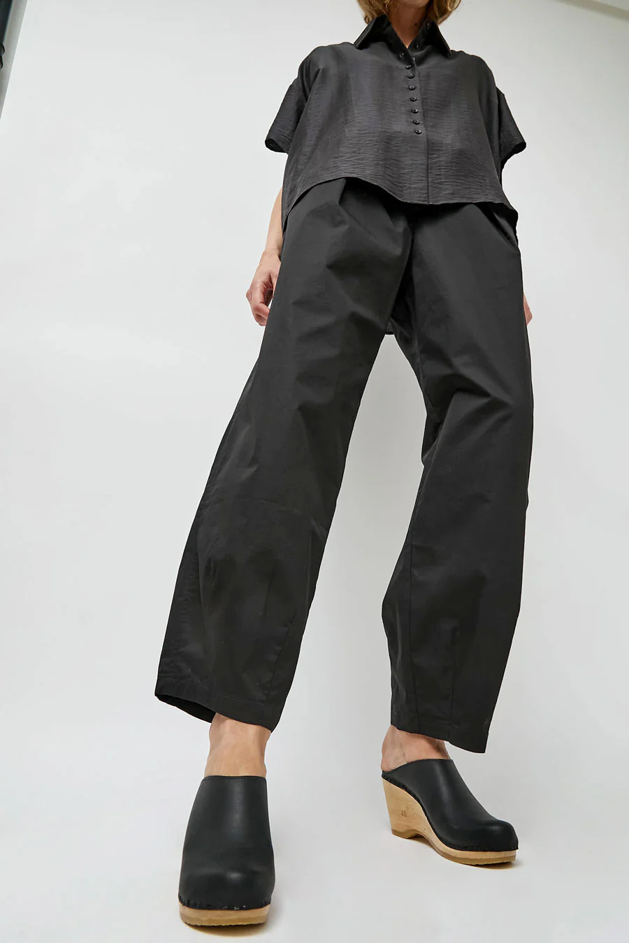 No.6 New School Clog on Wedge in Black - Image 5
