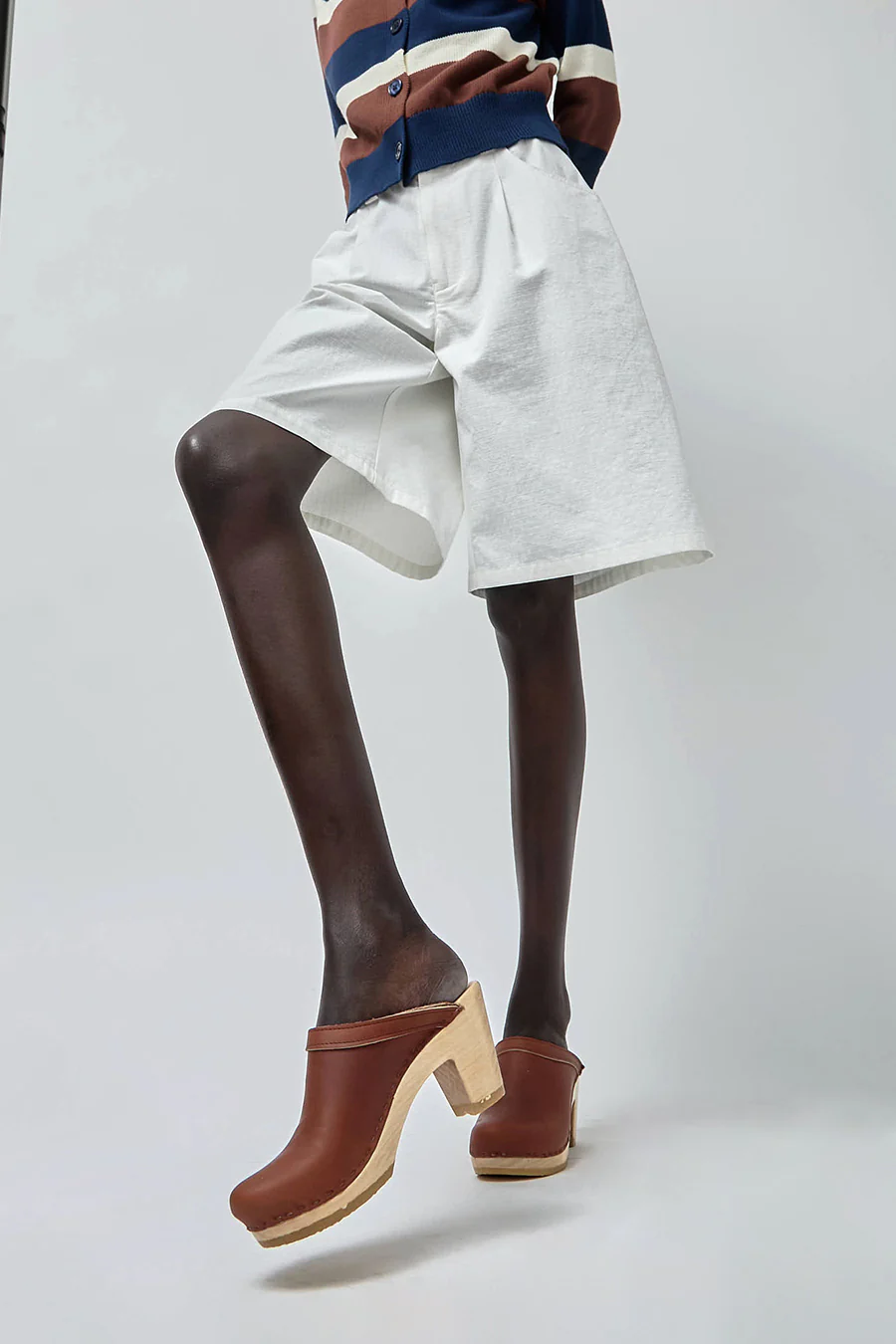 No.6 Old School Clog on High Heel in Bourbon - Image 3
