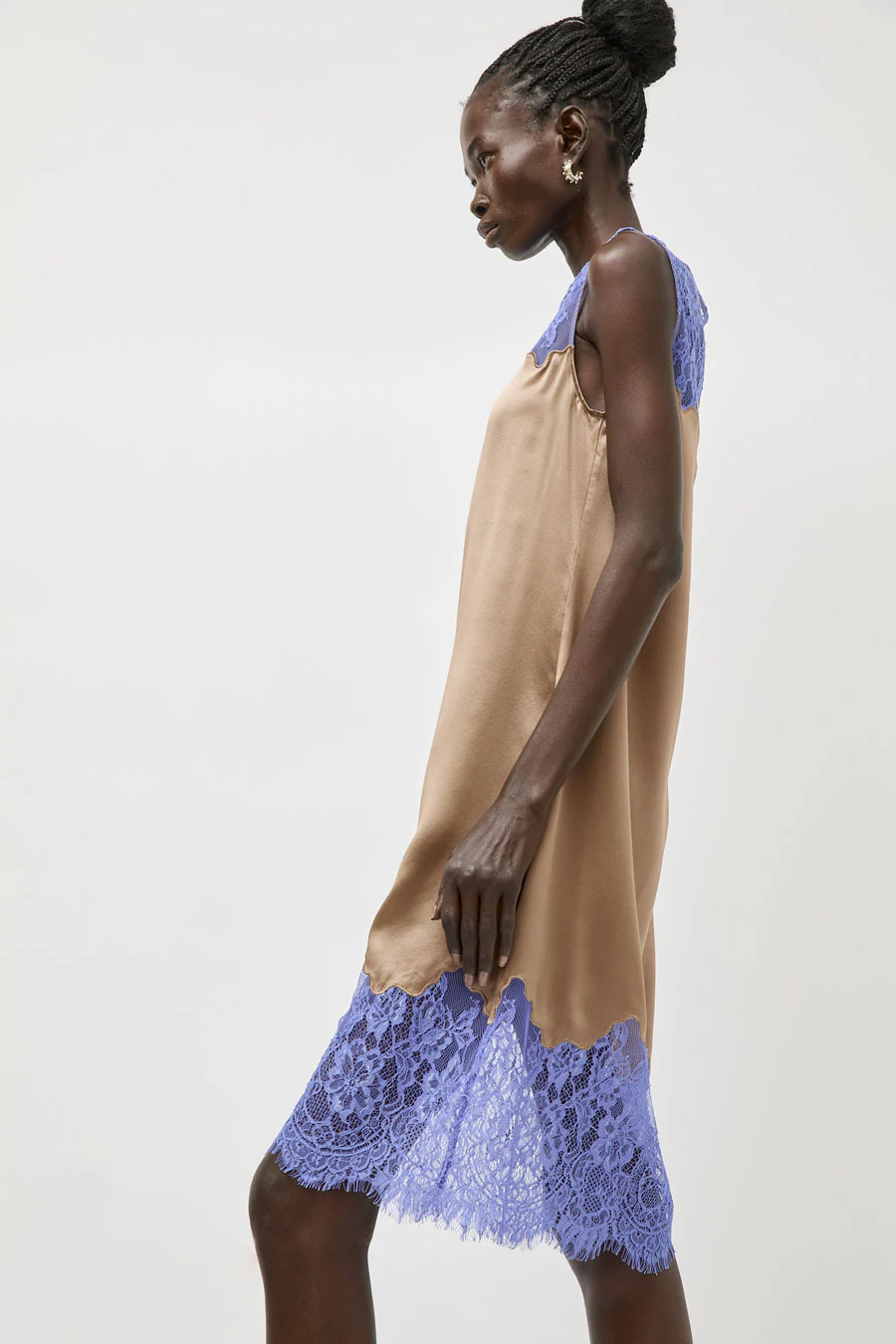 No.6 Oyster Dress in Tan and Blue - Image 2