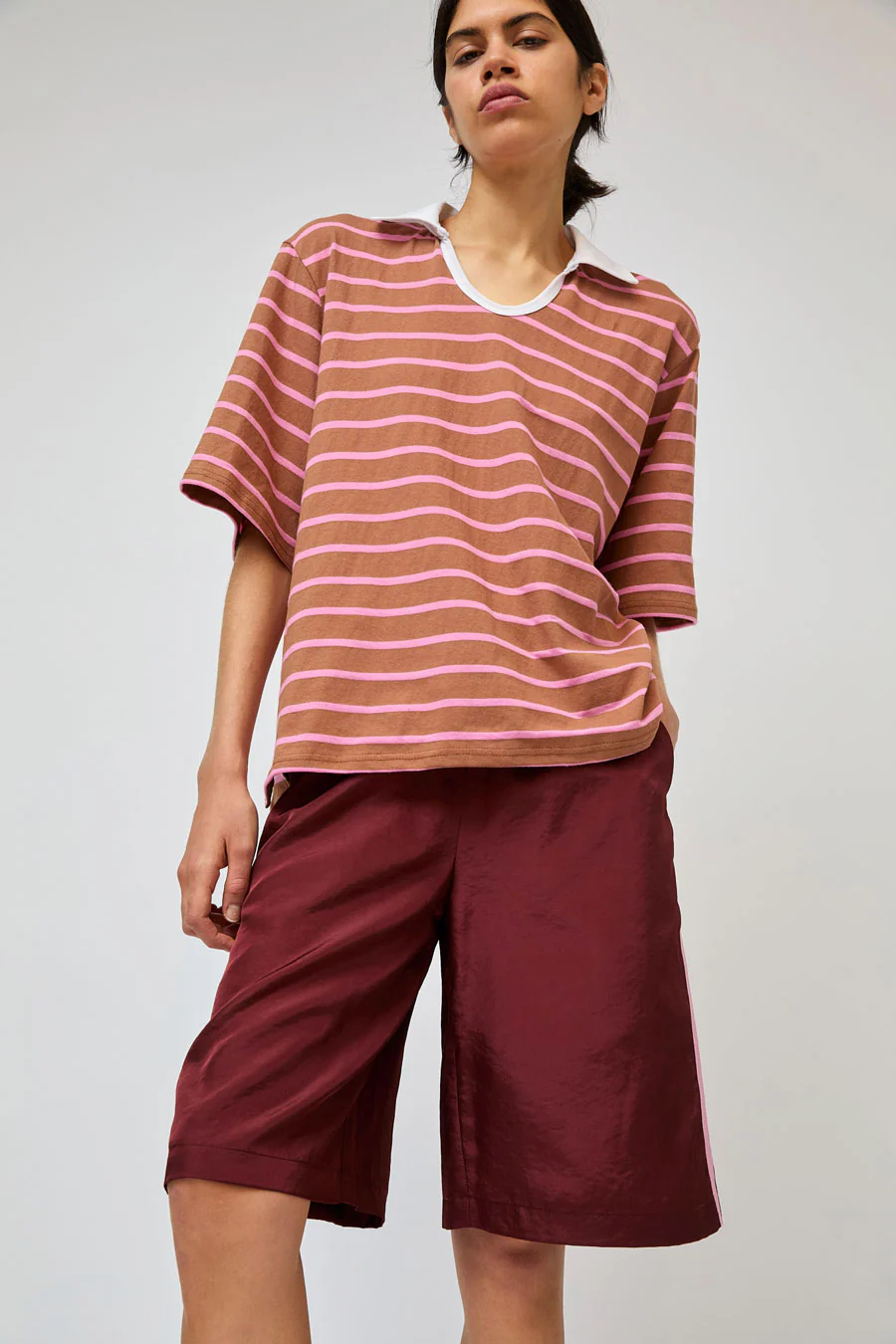 No.6 Polo Short in Garnet - Image 5