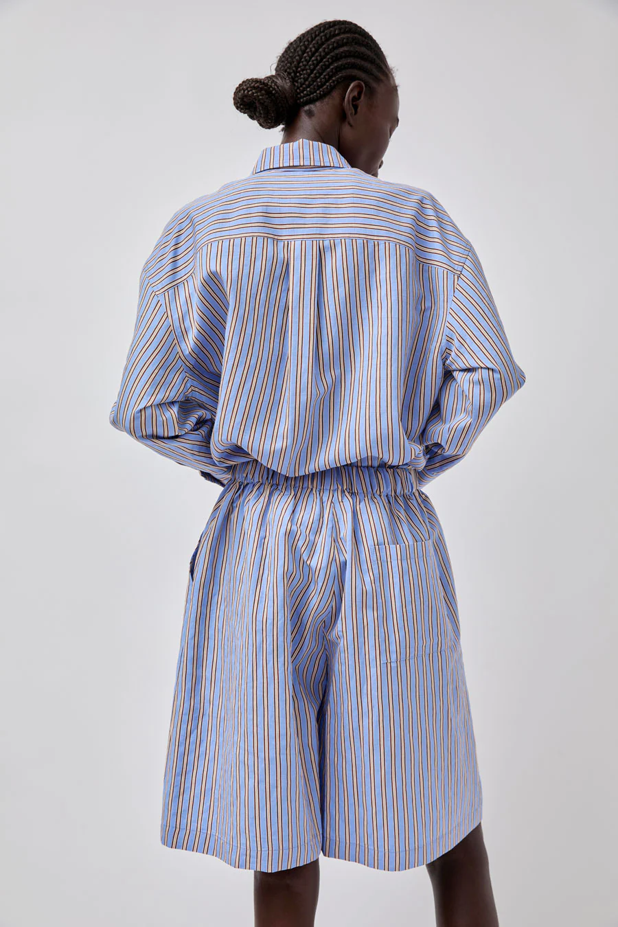 No.6 Polo Short in Oxford Stripe - Image 6