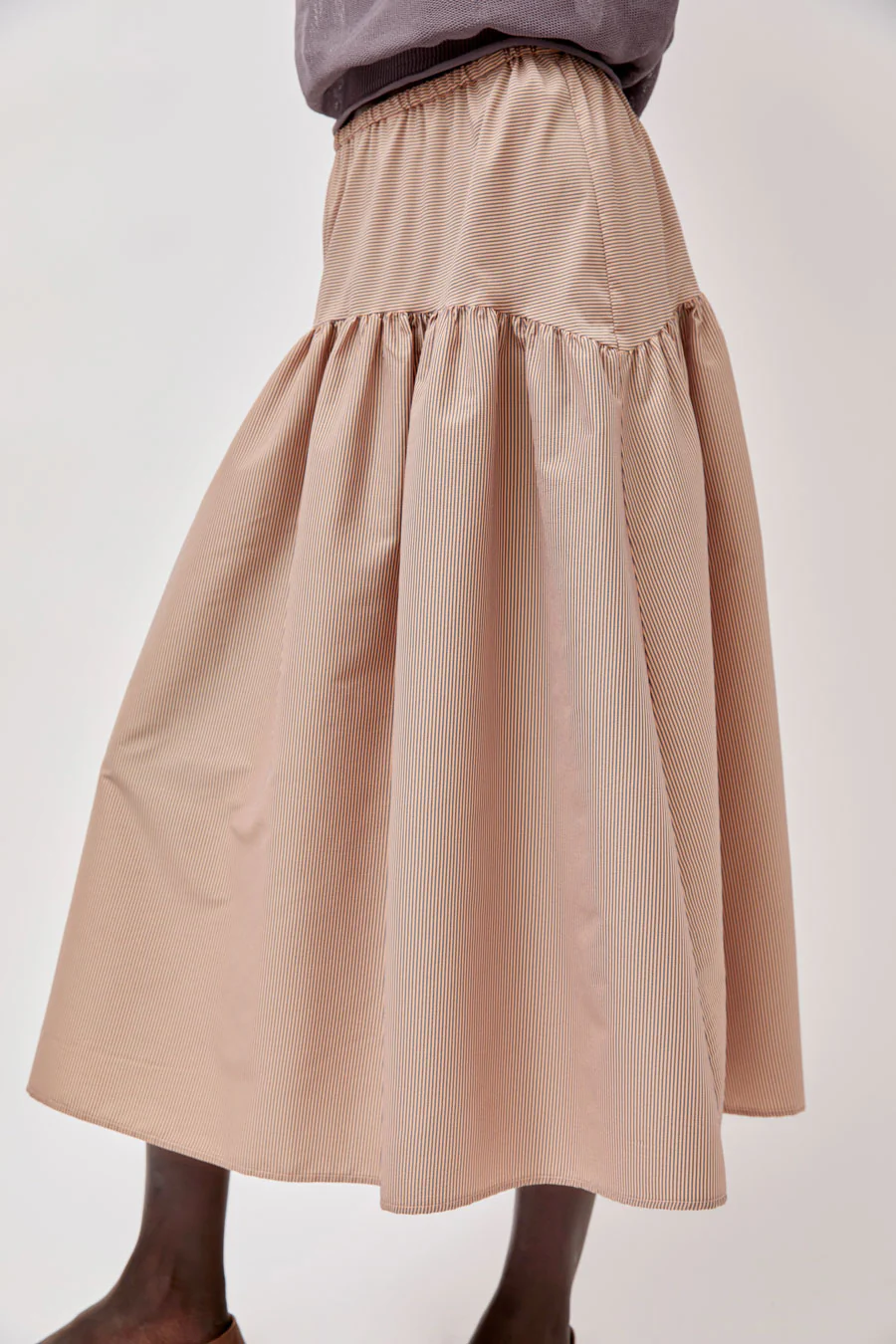 No.6 Sophia Skirt in Tan Stripe - Image 2