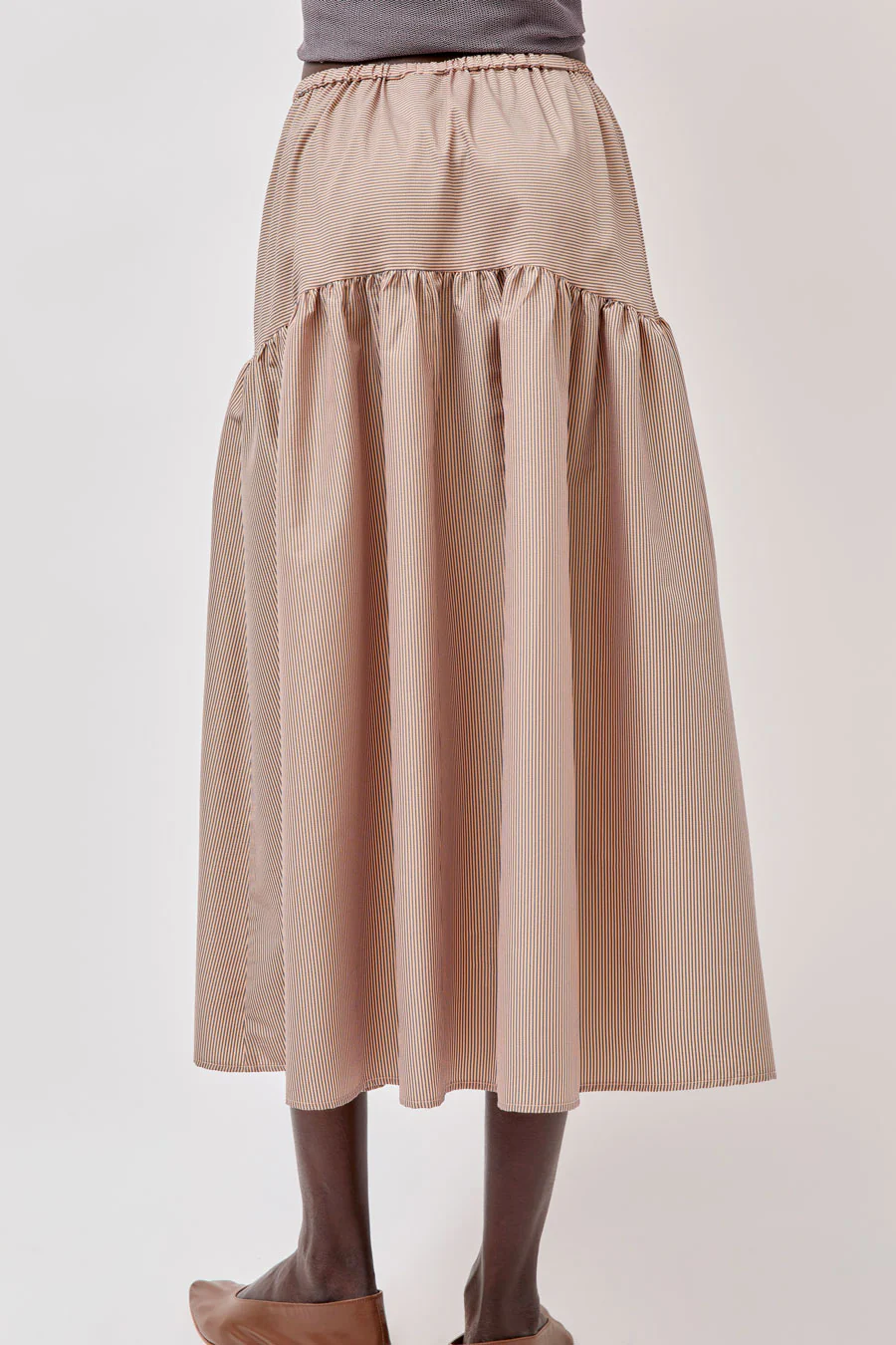 No.6 Sophia Skirt in Tan Stripe - Image 3