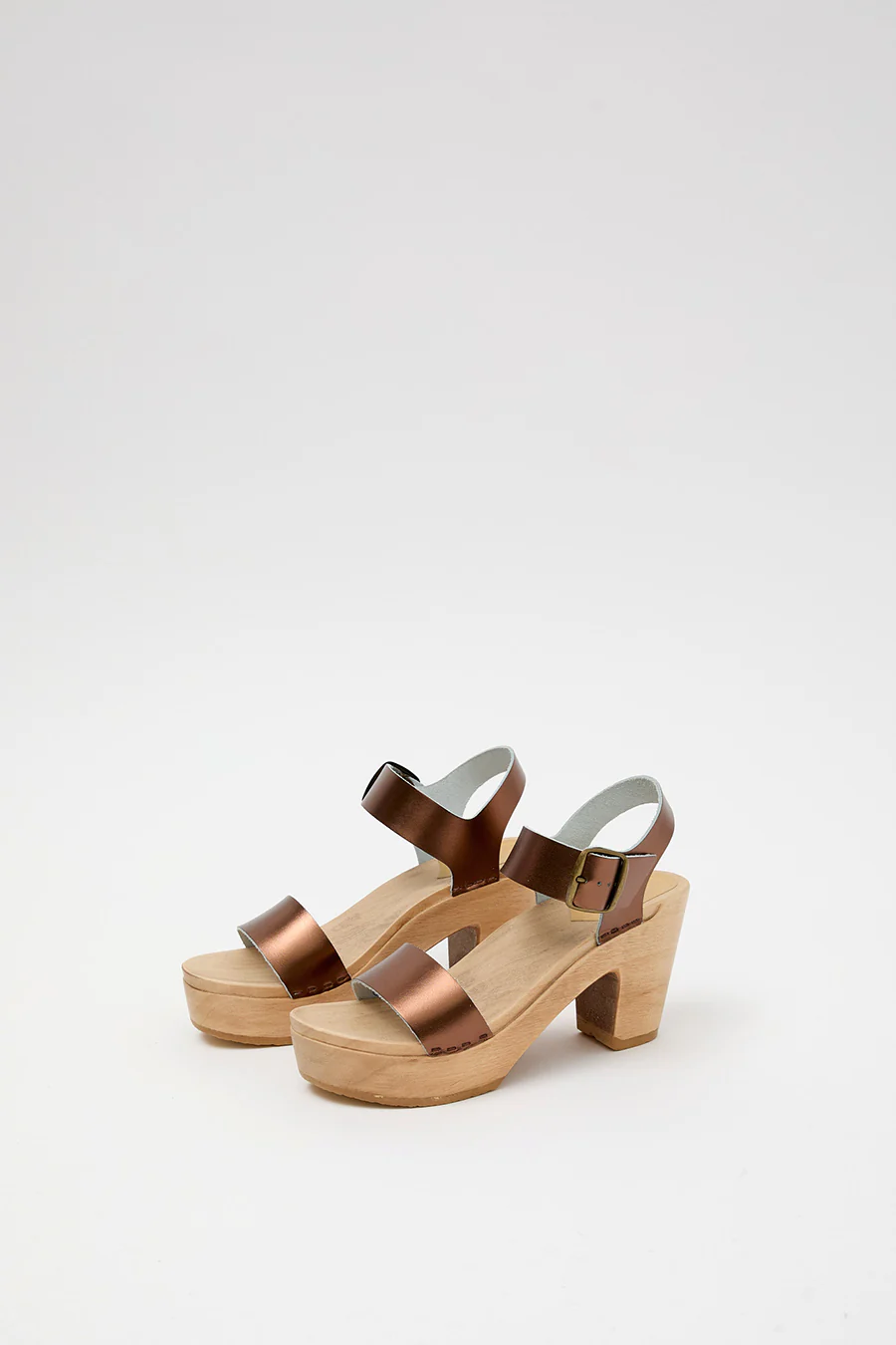 No.6 Two Strap Clog on Platform in Bronze Metallic - Image 2