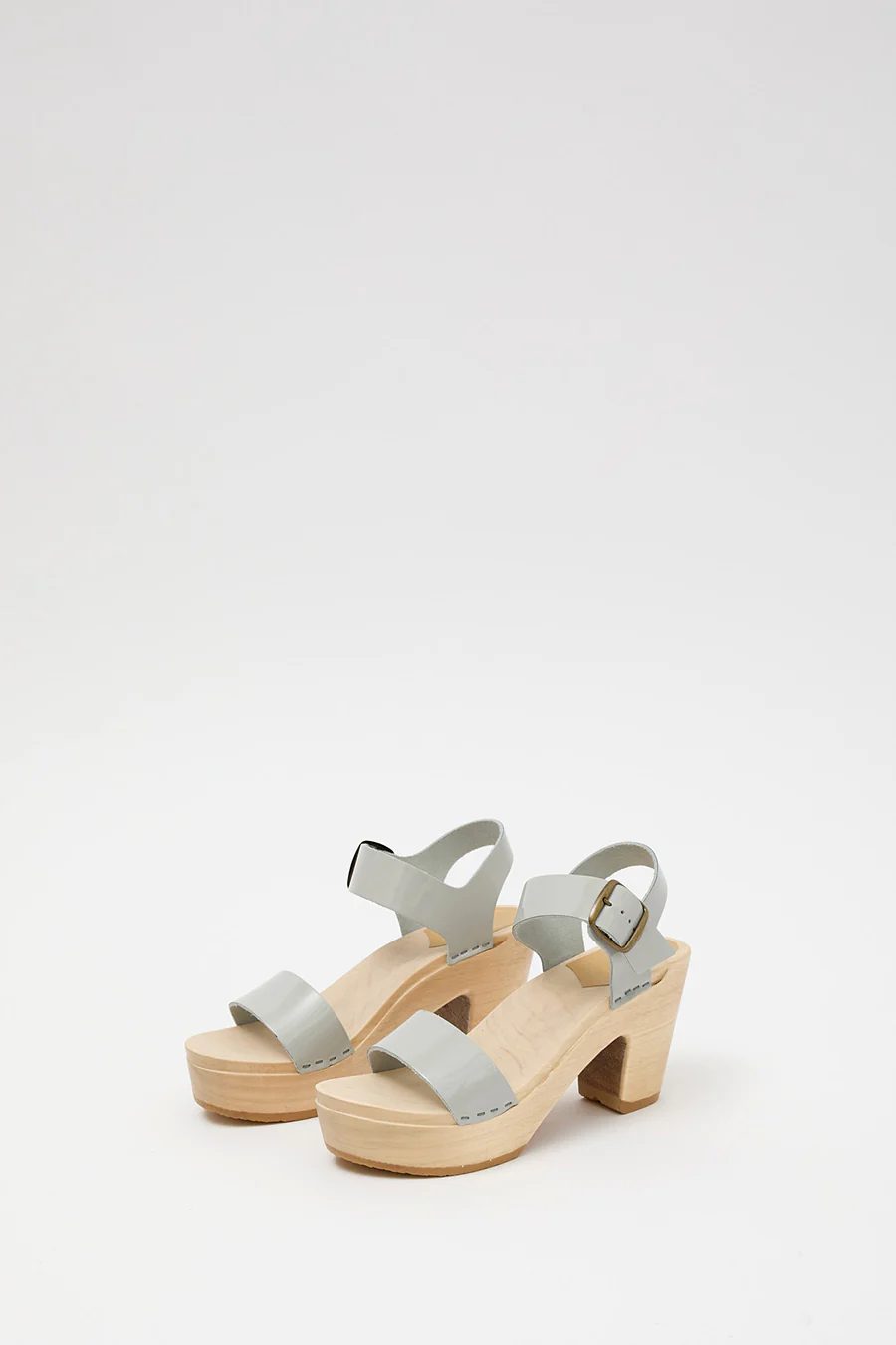 No.6 Two Strap Clog on Platform in Dove Patent - Image 2