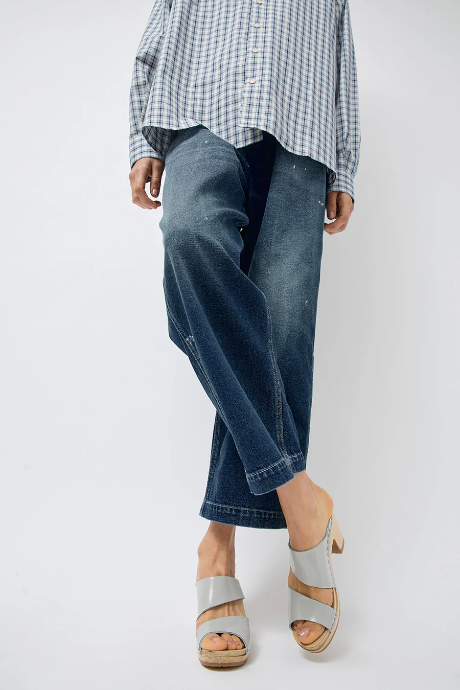 No.6 Valentina Clog on High Heel in Dove Patent