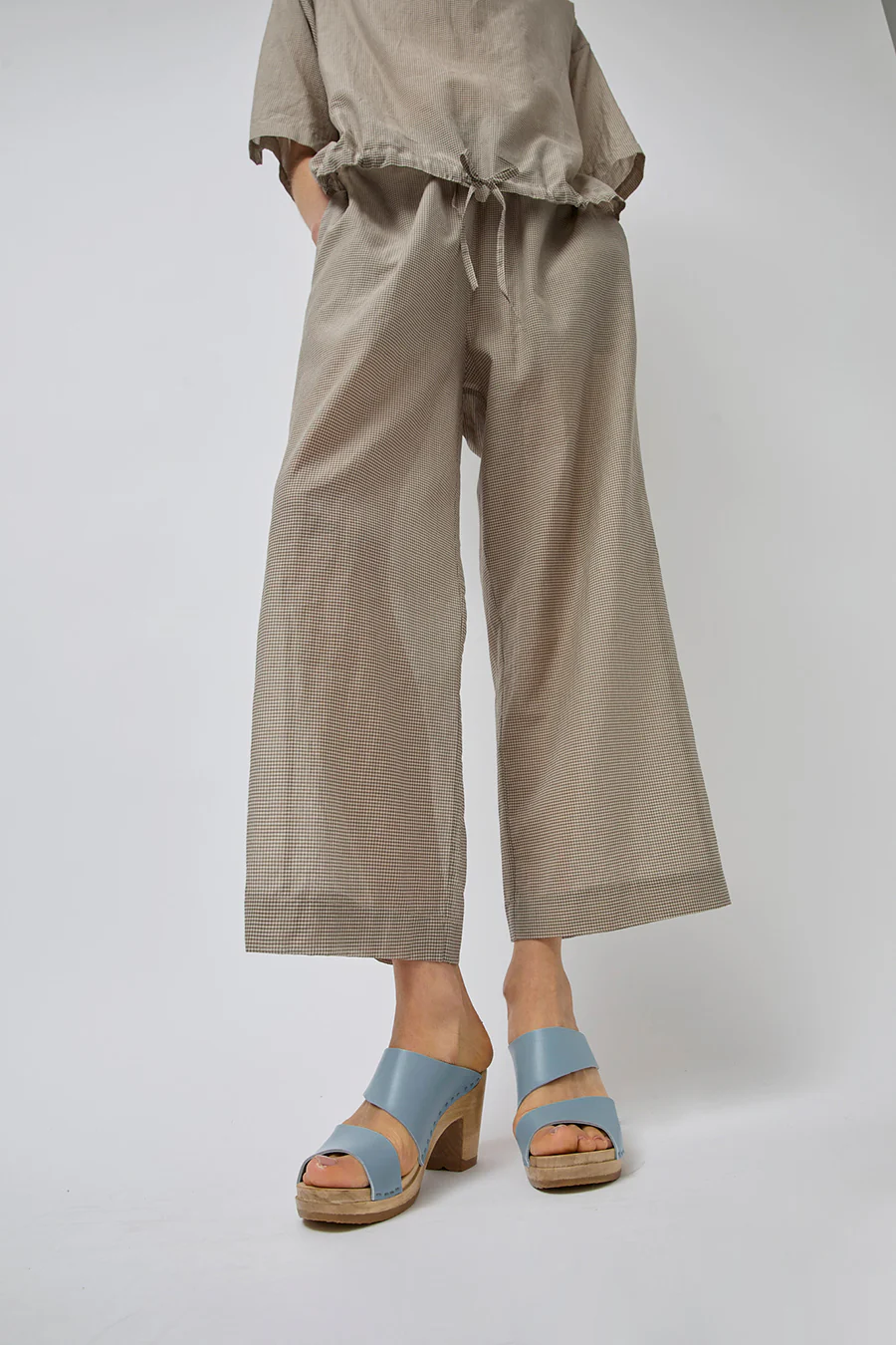No.6 Valentina Clog on High Heel in Light Blue - Image 2