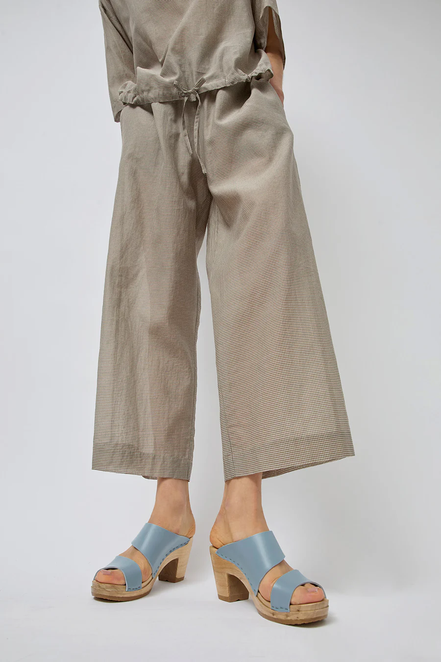 No.6 Valentina Clog on High Heel in Light Blue - Image 3