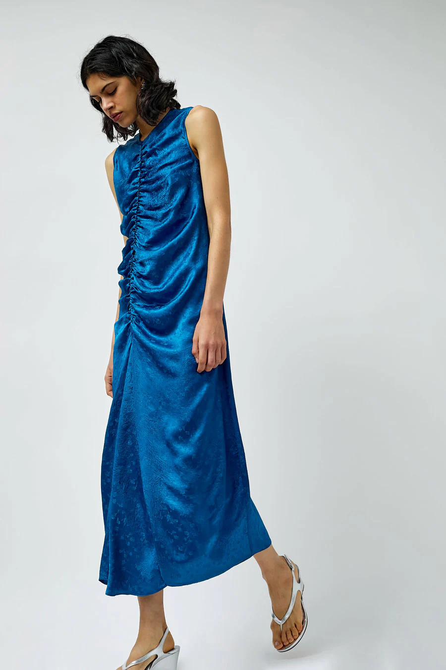 NOMIA Gathered Front Dress in Deep Sea - Image 4