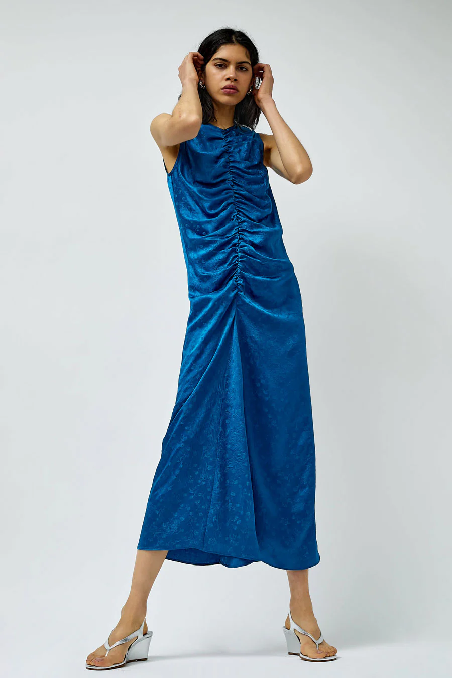 NOMIA Gathered Front Dress in Deep Sea - Image 6