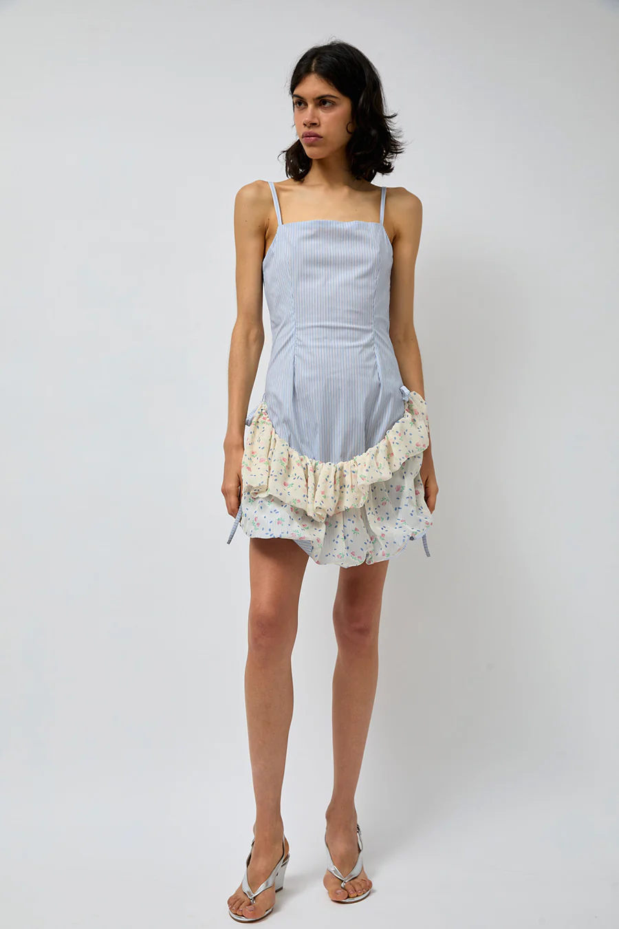 Rave Review Ana Dress in Blue and Cream Flowers - Image 2