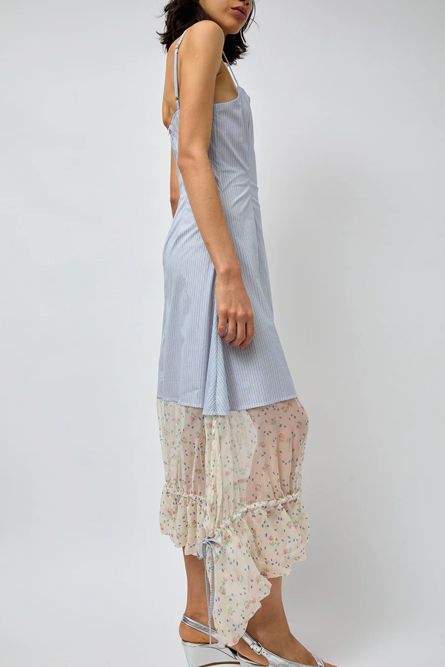 Rave Review Ana Dress in Blue and Cream Flowers - Image 3