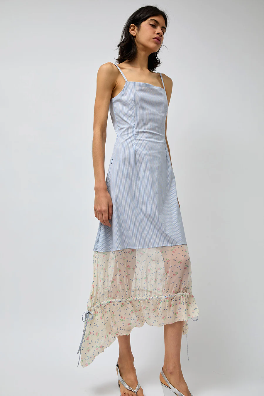 Rave Review Ana Dress in Blue and Cream Flowers - Image 4