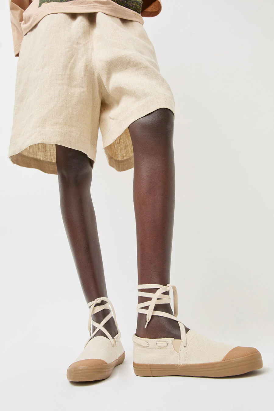 Reproduction of Found 4133LF Espadrille Trainer in Natural and Honey Sole - Image 4