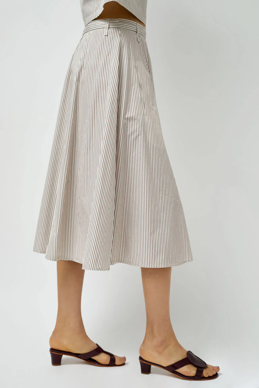 Rue Blanche Aro Skirt in Rust Stripe - Image 4