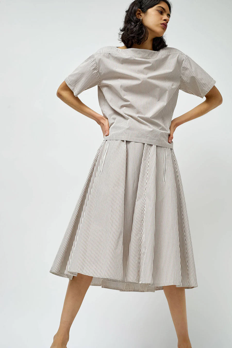 Rue Blanche Aro Skirt in Rust Stripe - Image 6