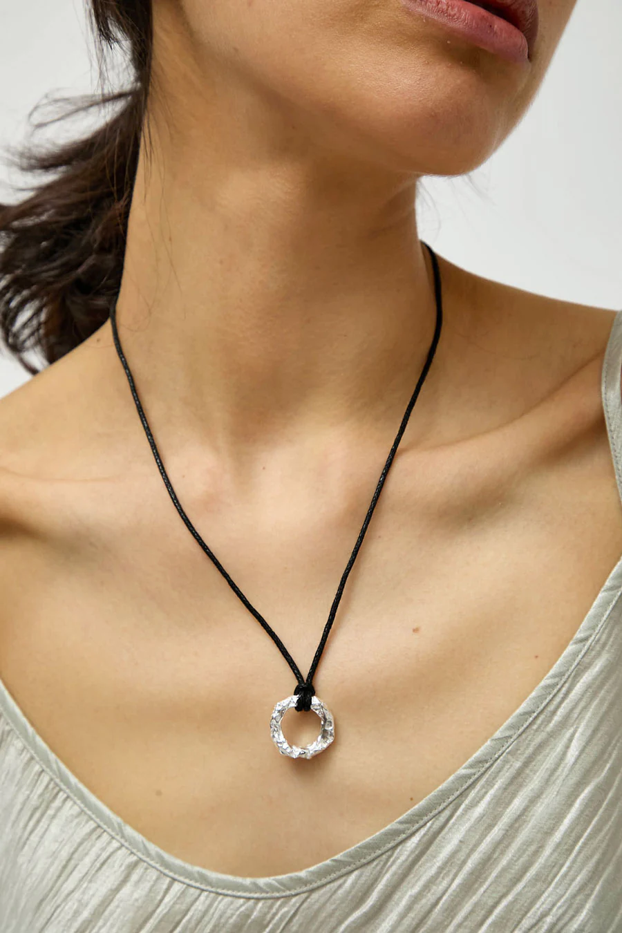 Saskia Diez Crushed Pendant in Black and Silver - Image 3