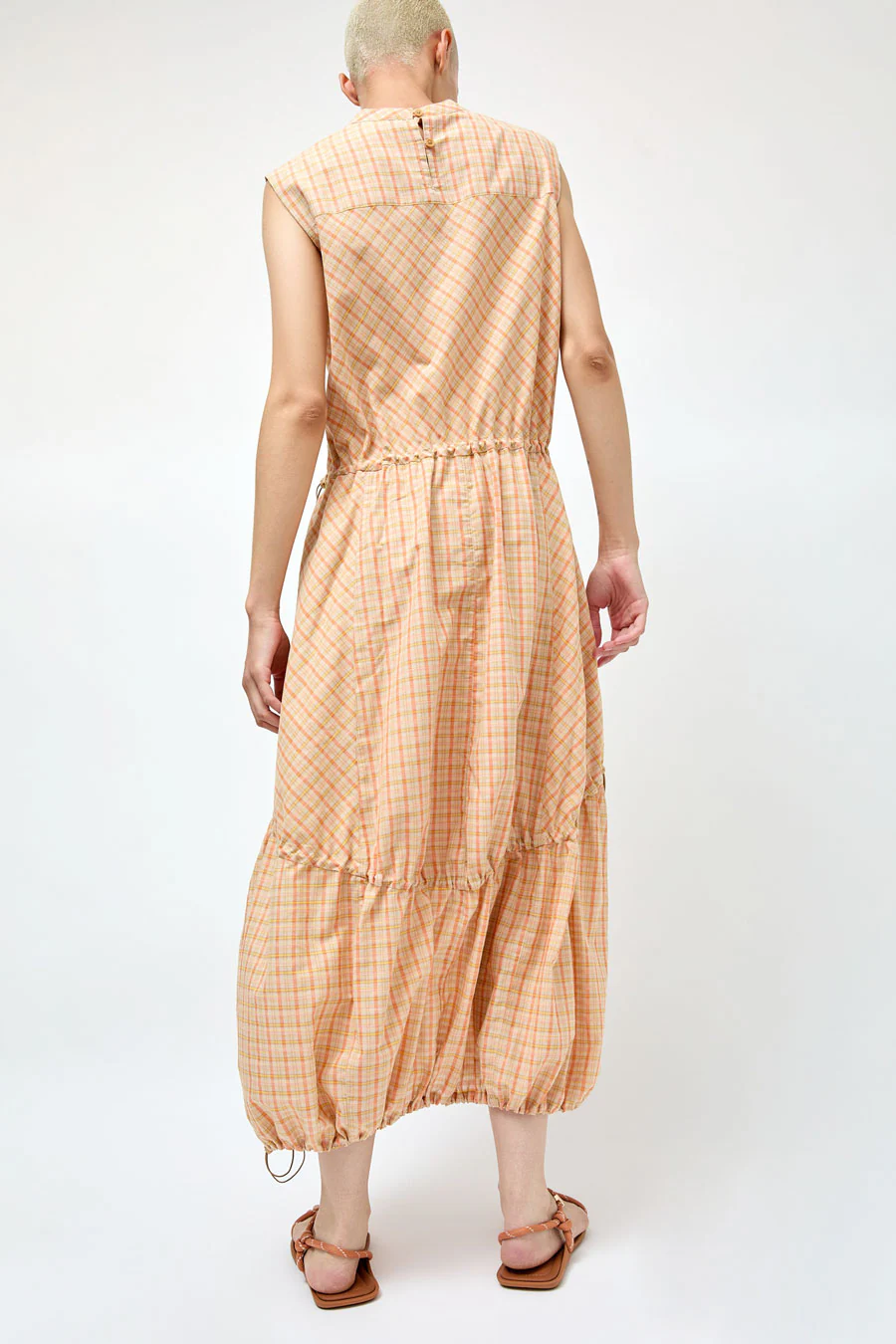YMC Carter Sleeveless Dress in Pink Check - Image 5