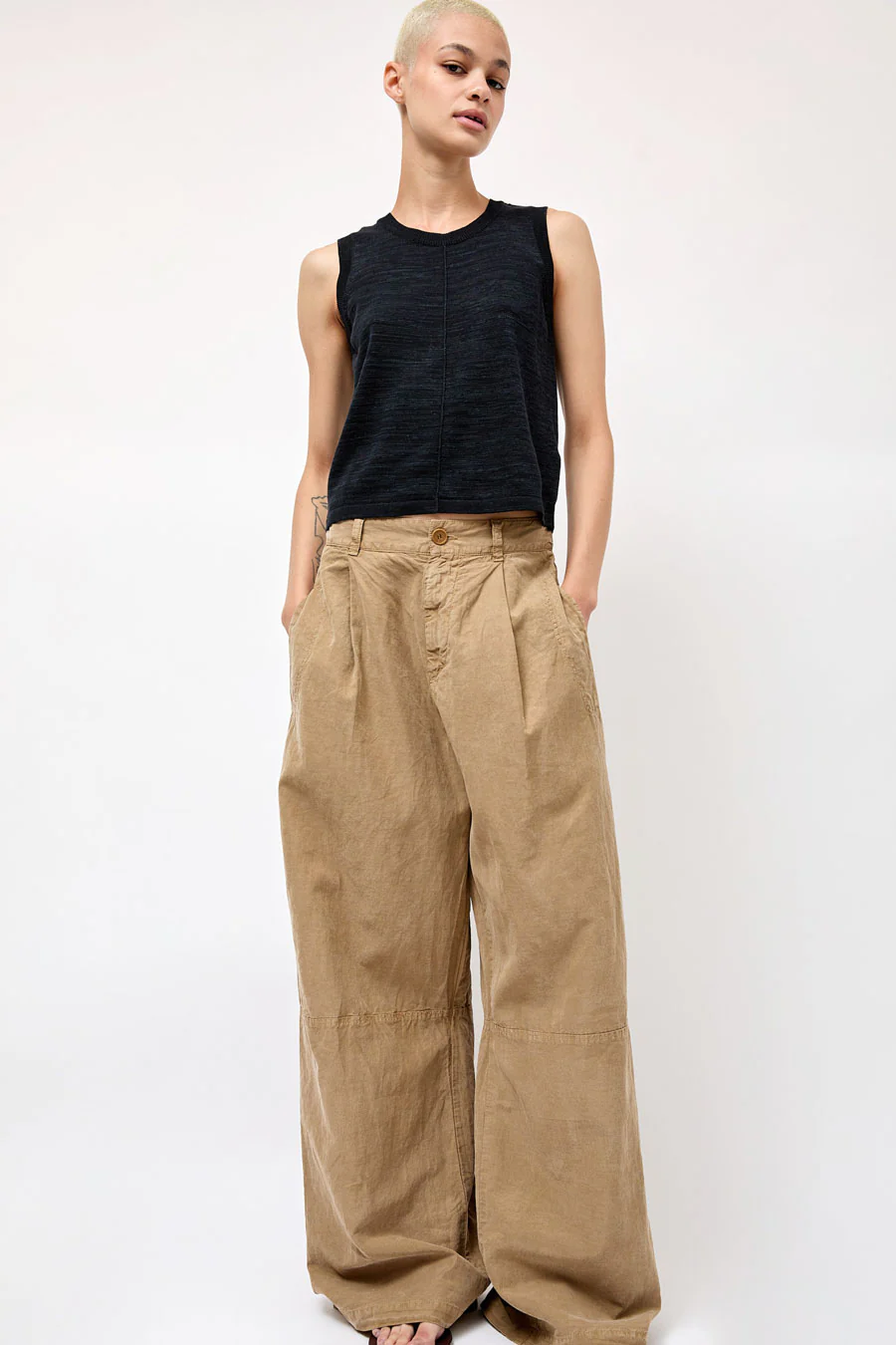 YMC Dot Knit Vest in Black Marl - Image 6