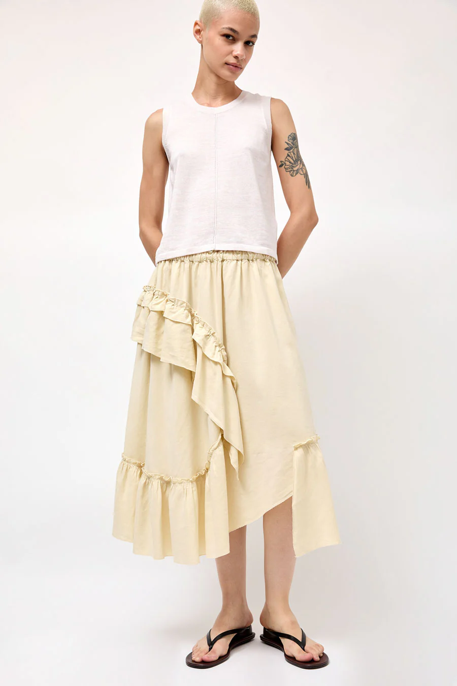 YMC Dot Knit Vest in Pink Marl - Image 5