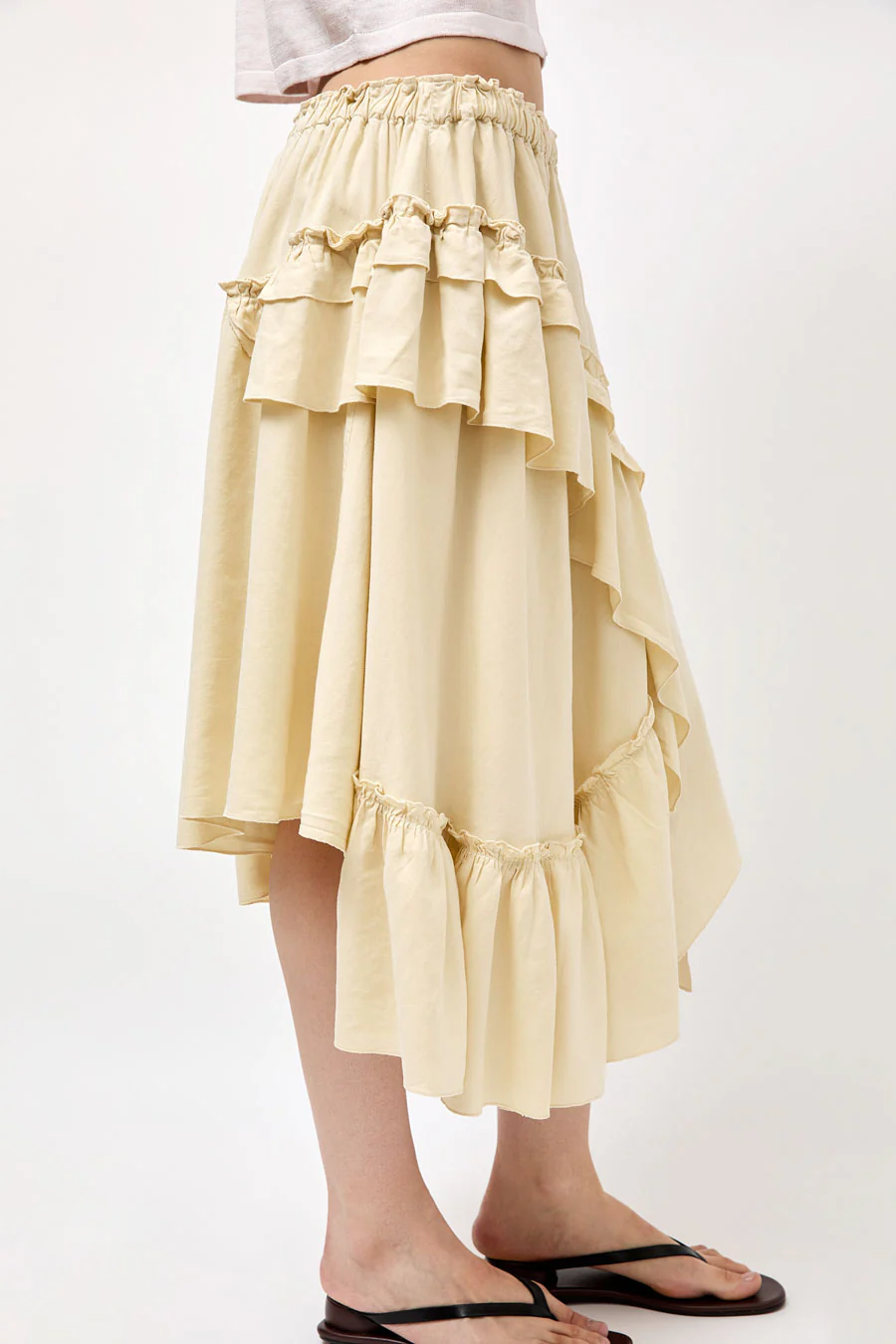 YMC Draped Skirt in Shell - Image 4