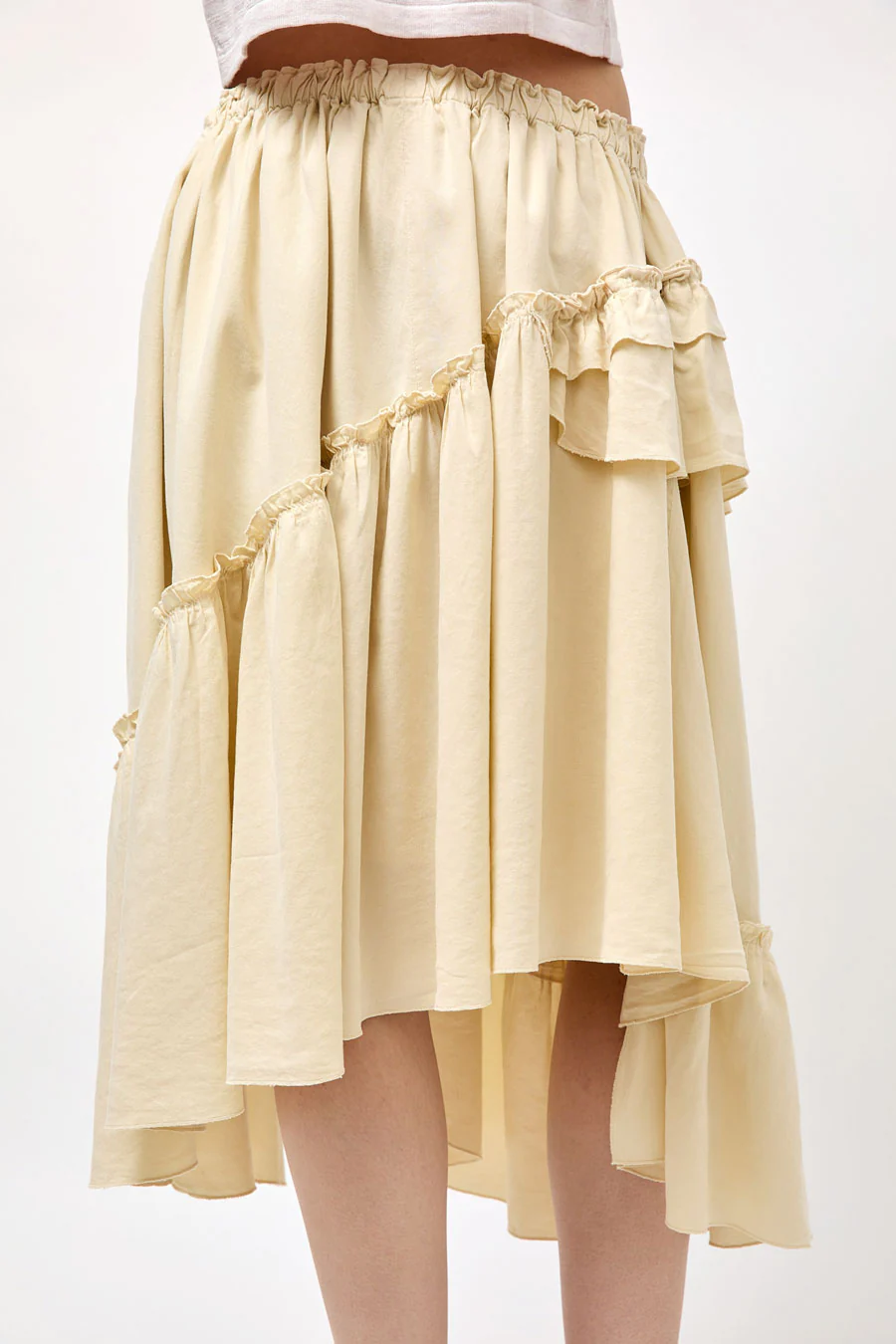 YMC Draped Skirt in Shell - Image 5